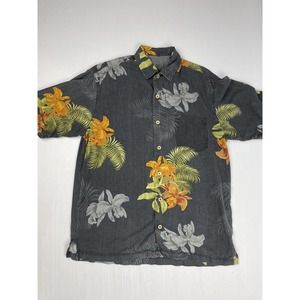 tommy bahama hibiscus mens size medium patterned button down casual shirt